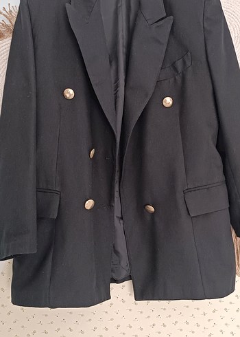 Zara Siyah Düğmeli Kadın Blazer Ceket