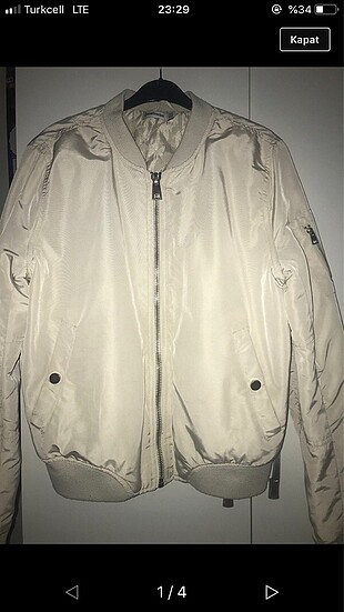 Krem bomber ceket