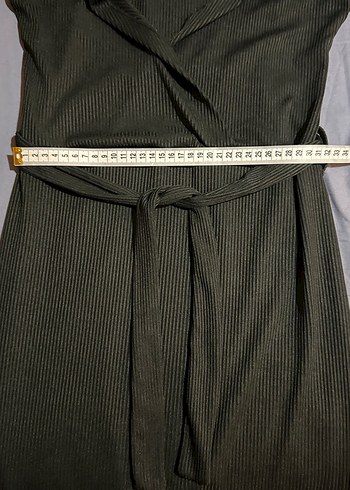 Siyah Fitilli Kumaş Elbise - Görsel 6