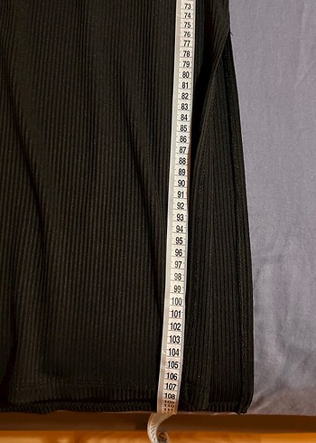 Siyah Fitilli Kumaş Elbise - Görsel 7