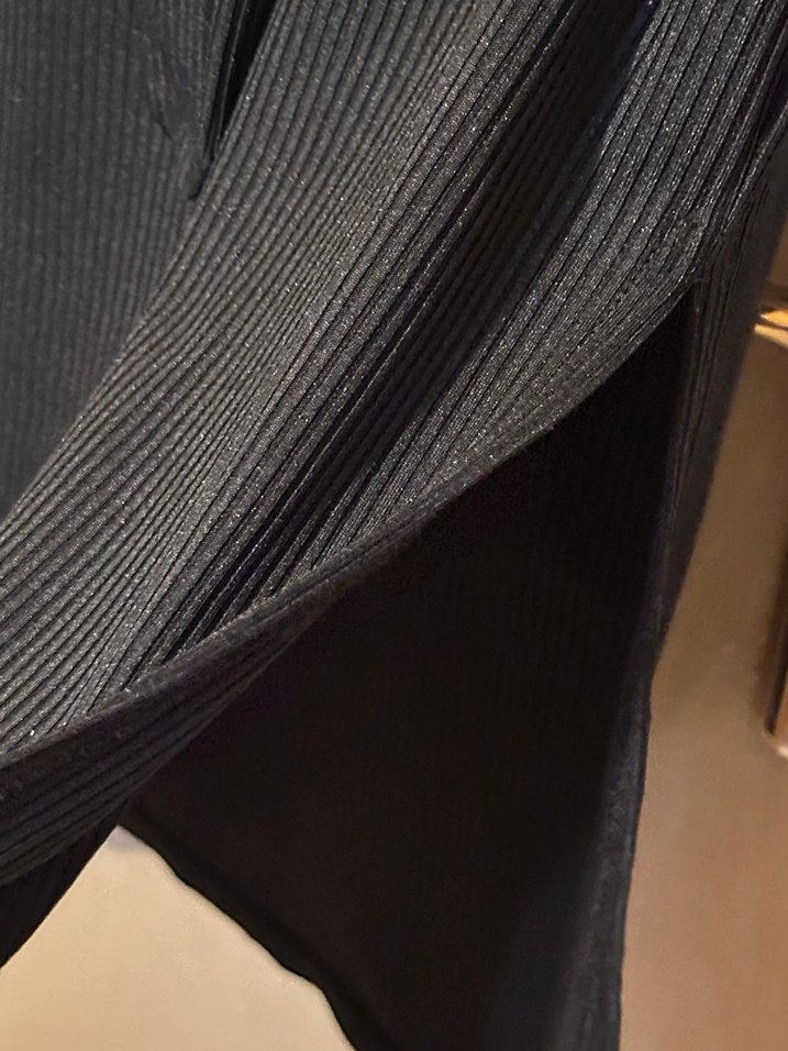 Siyah Fitilli Kumaş Elbise - Görsel 2