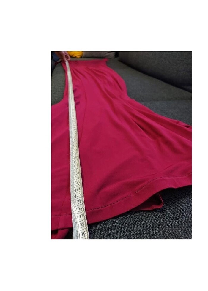 Fuşya Sırt dekolteli uzun abiye elbise - Görsel 3