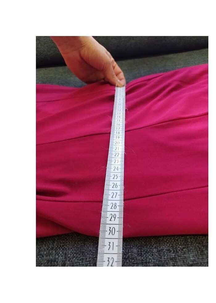 Fuşya Sırt dekolteli uzun abiye elbise - Görsel 4