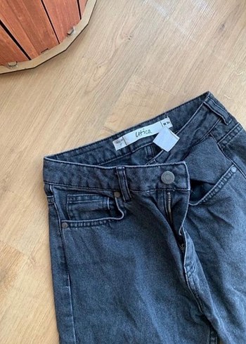 Gri Regular Fit Midi Denim Kadın Kot Pantolon - Görsel 5