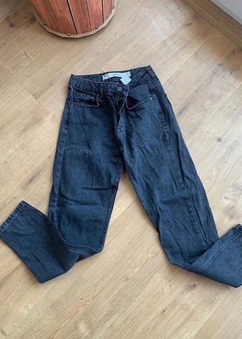 Gri Regular Fit Midi Denim Kadın Kot Pantolon - Görsel 2