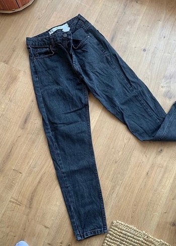 Gri Regular Fit Midi Denim Kadın Kot Pantolon - Görsel 3