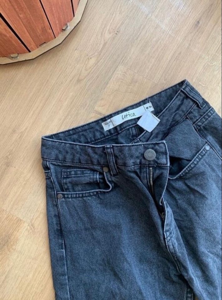 Gri Regular Fit Midi Denim Kadın Kot Pantolon - Görsel 5