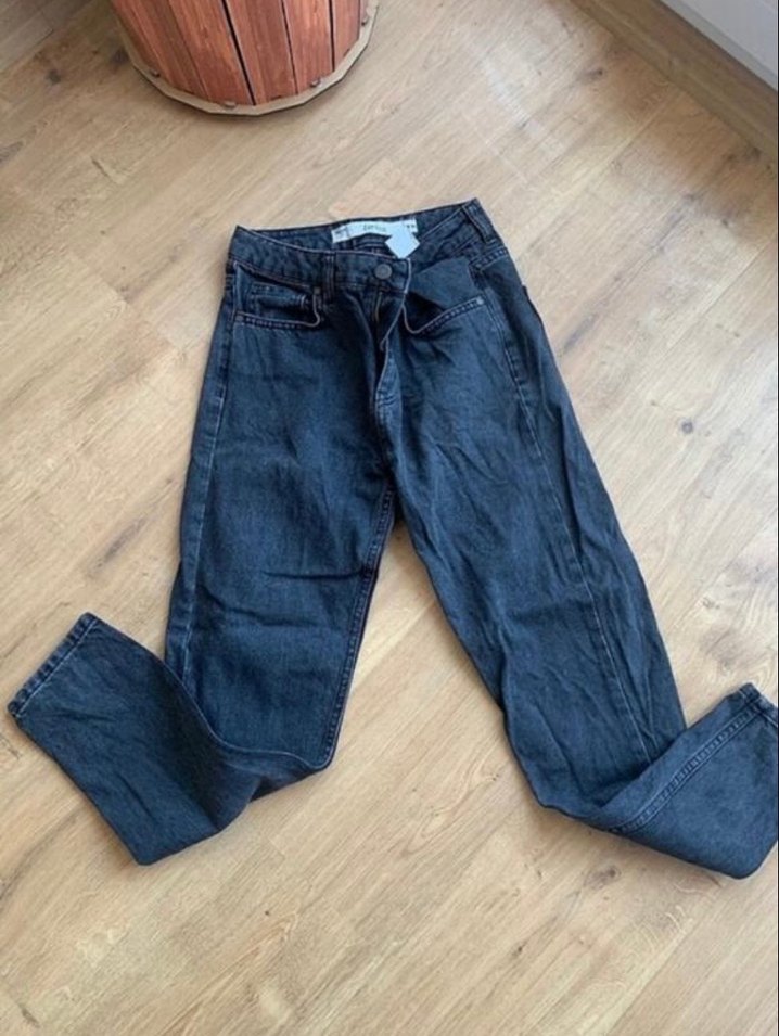 Gri Regular Fit Midi Denim Kadın Kot Pantolon - Görsel 2