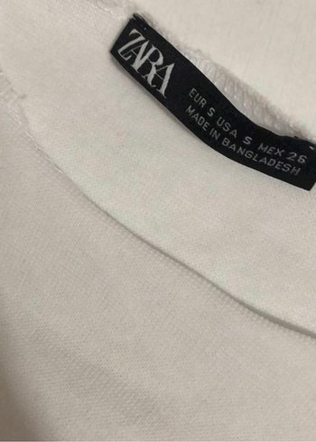 Zara Beyaz Kadın Crop Top, Kısa Kollu - Görsel 2