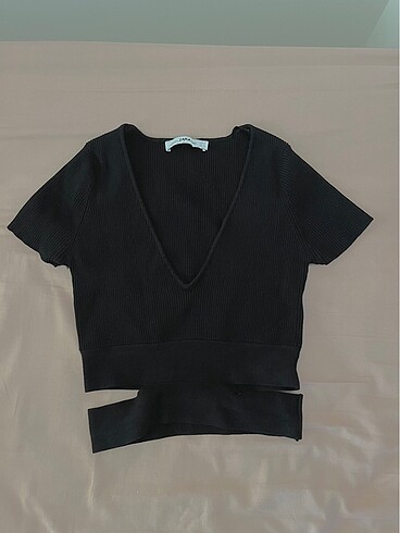 Zara Crop Knit Siyah