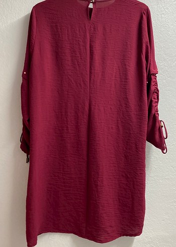 44 Beden Bordo Uzun Kollu Salaş Tunik
