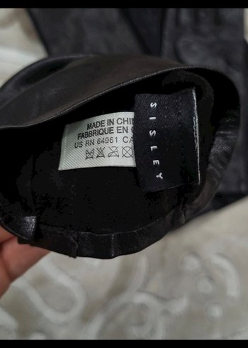 Siyah Gerçek Deri Gotik Kadın Eldivenleri - Görsel 3