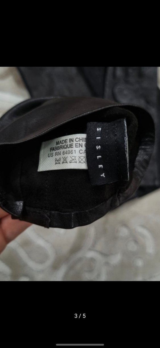 Siyah Gerçek Deri Gotik Kadın Eldivenleri - Görsel 3