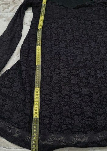 Dantelli kalp yaka elbise - Görsel 6