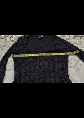 Dantelli kalp yaka elbise - Görsel 4