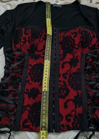 Dantel detaylı lace up gotik bluz - Görsel 5