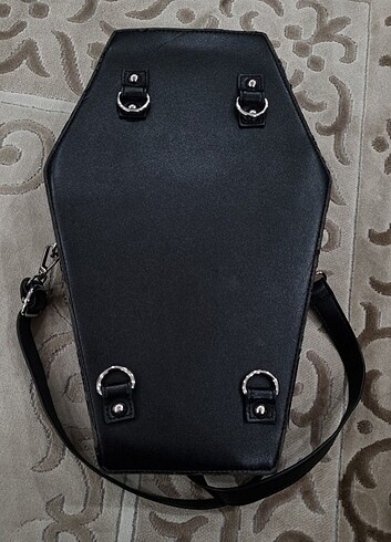 Beden siyah Renk Ters haçlı gotik tabut çanta