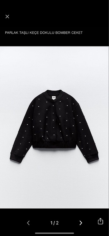 Zara taşlı bomber ceket