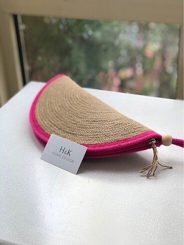 Beden pembe Renk Hasır Fuşya Clutch Çanta