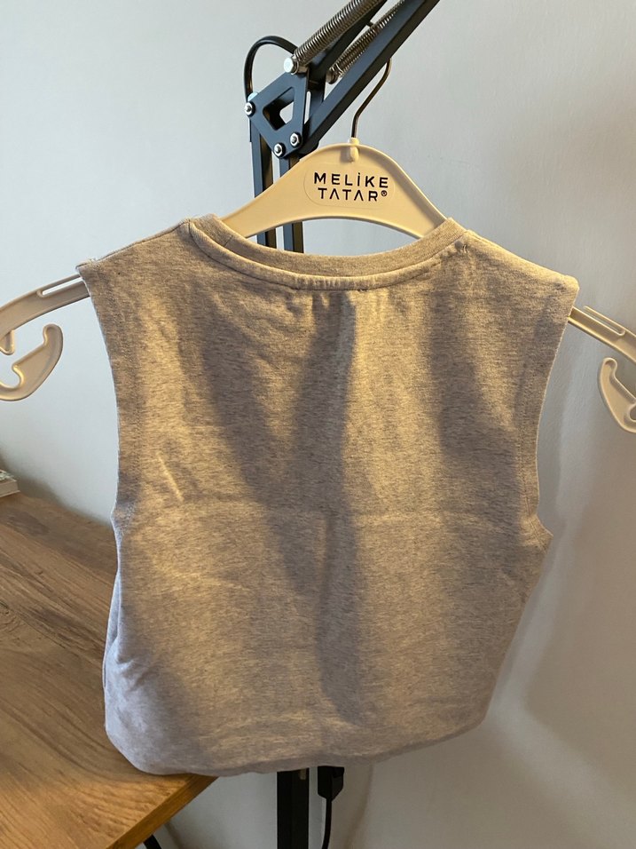 Gri Dilvin Crop - Görsel 3