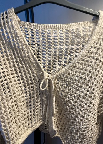 V Yaka Örgü Kadın Hırka - Görsel 2