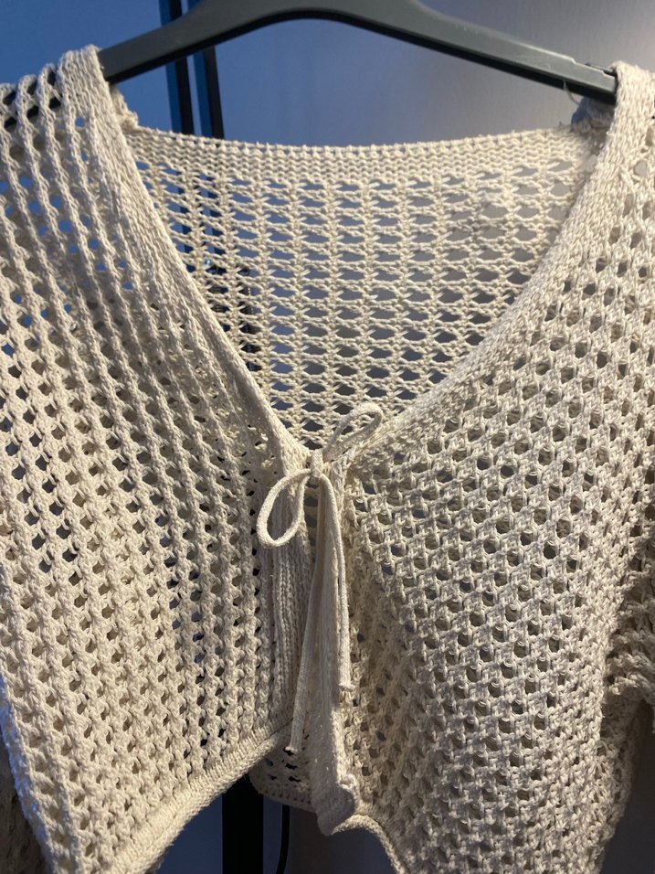 V Yaka Örgü Kadın Hırka - Görsel 2