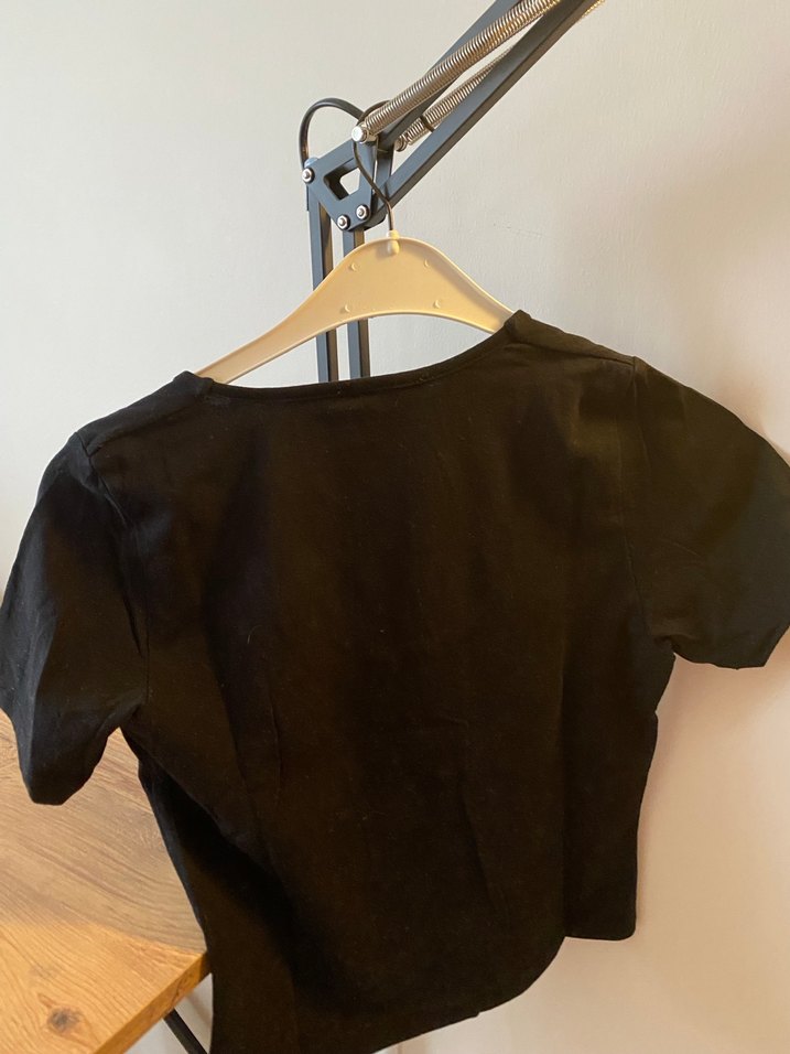 Siyah Kadın Crop Top - Görsel 2