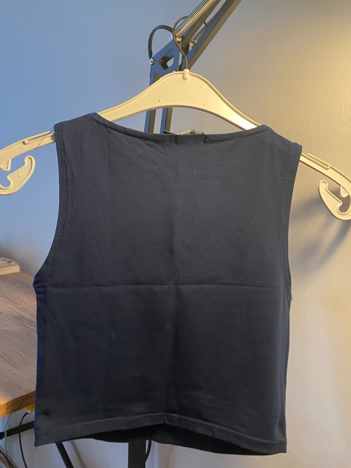 Lacivert Kadın Atlet Crop - Görsel 3