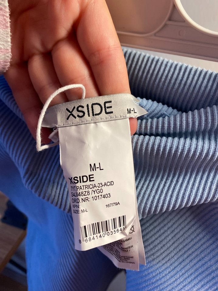 Mavi Fitilli Kısa Kadın Şort Tayt - Görsel 3