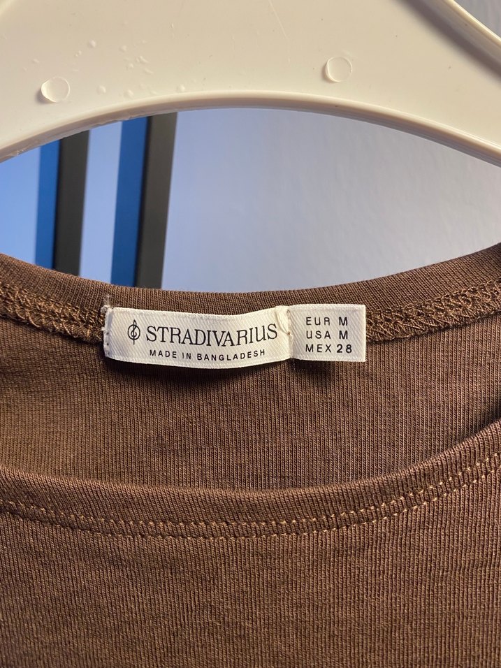 Kahverengi Kadın Keten Tişört Crop - Görsel 2