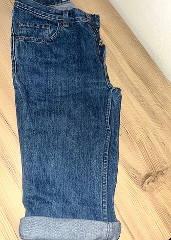 Mavi Jeans Düğmeli Mavi Rahat Kesim Kadın Kot Kapri