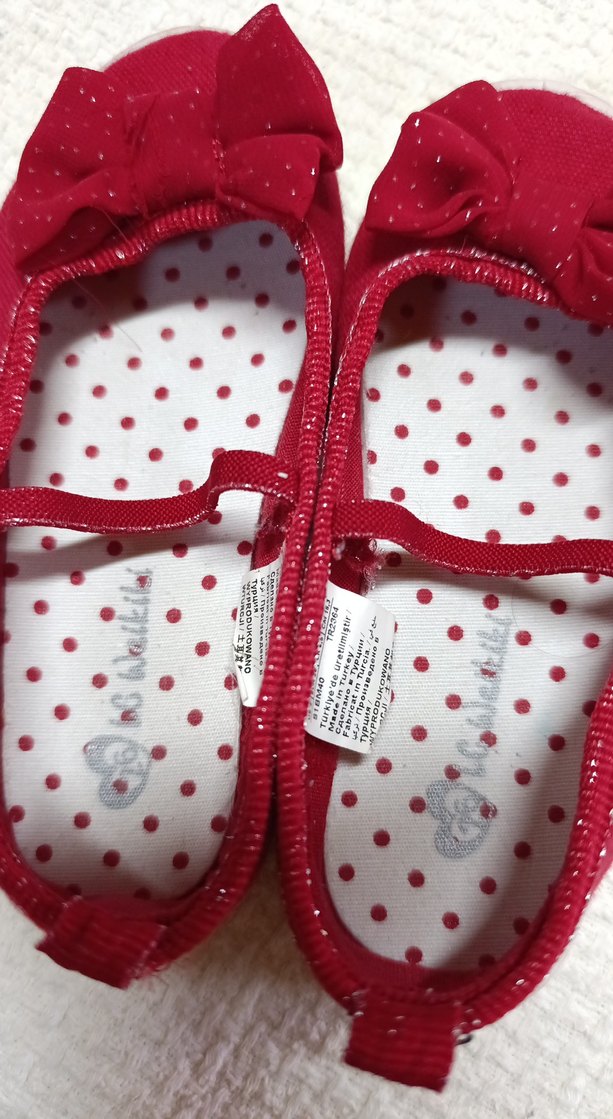 Kız Çocuk Kırmızı Fiyonklu Babet Ayakkabı - Görsel 3