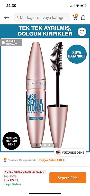 Maybelline New York orijinal rimel