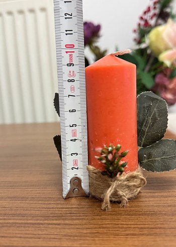 Turuncu Süslemeli Mum - Görsel 5