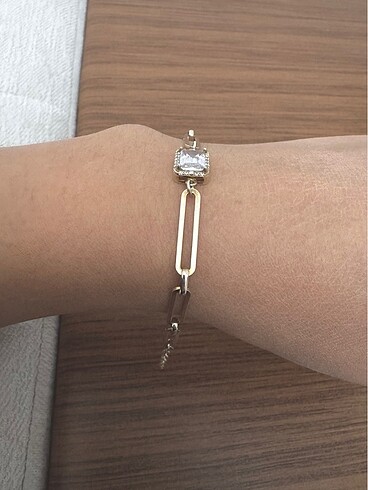 925 ayar gümüş bagetli ataş bileklik - Görsel 2