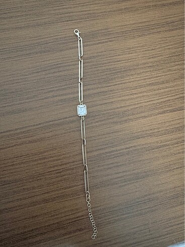 925 ayar gümüş bagetli ataş bileklik - Görsel 5