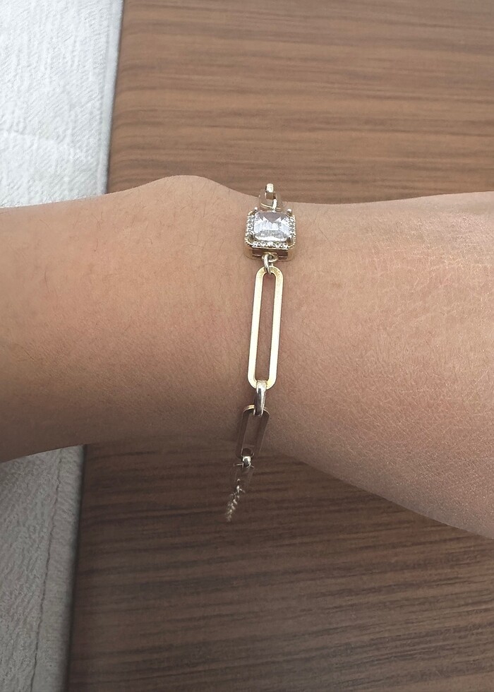 925 ayar gümüş bagetli ataş bileklik - Görsel 2