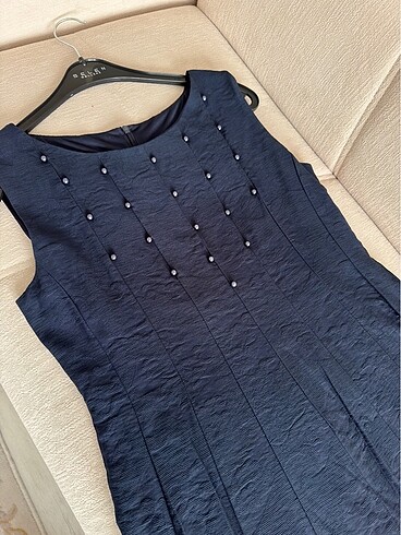 Selen lacivert elbise - Görsel 2