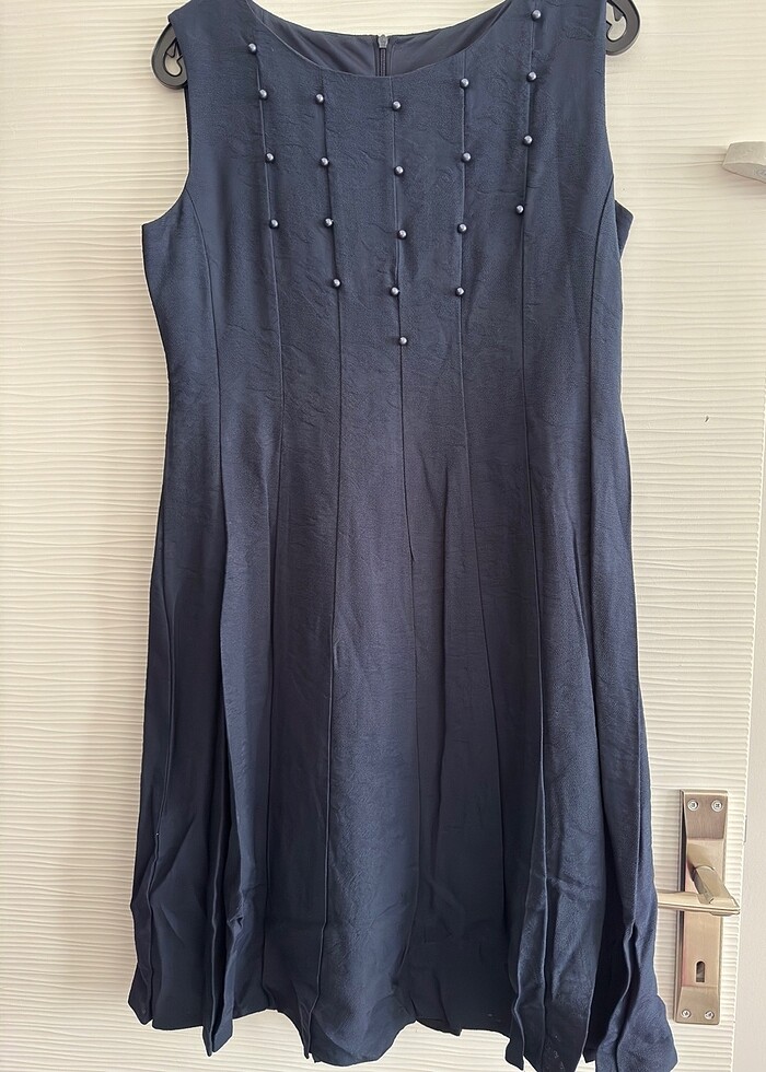 Selen lacivert elbise - Görsel 4