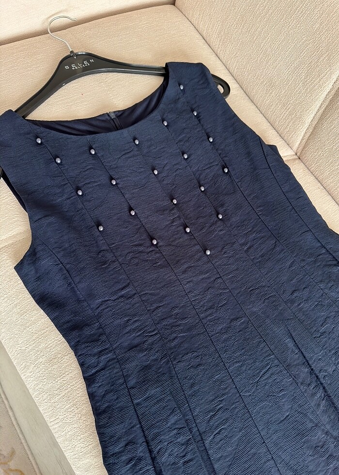 Selen lacivert elbise - Görsel 2