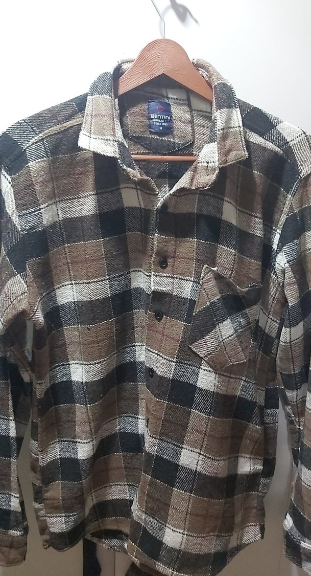 Erkek Kahverengi Kareli Uzun Kollu Gömlek - Görsel 4