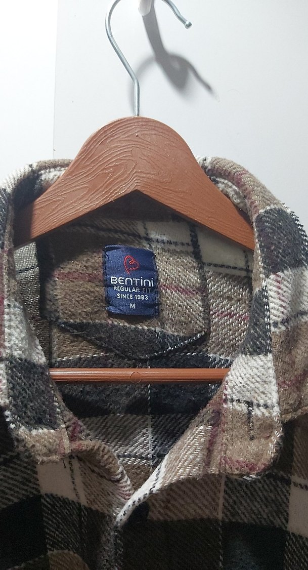 Erkek Kahverengi Kareli Uzun Kollu Gömlek - Görsel 2