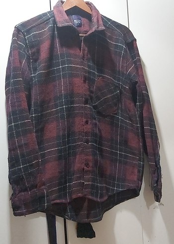 Bordo Ekoseli Yün Erkek Gömlek - Görsel 3