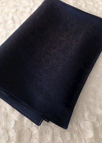  Beden Mısırlı parıltılı monogram Lacivert Şal