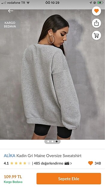 Trendyol & Milla Gri oversize sweat