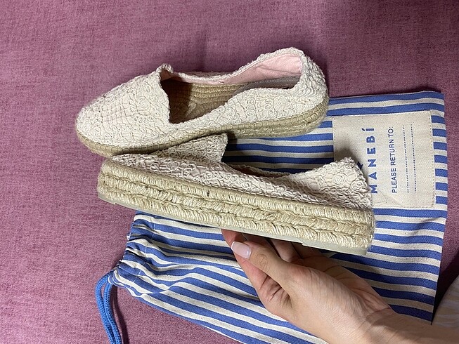 39 Beden ten rengi Renk manebi sandalet/espadril