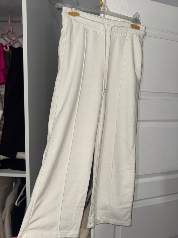 Kadın Beyaz Rahat Kesim Pamuklu Eşofman - Görsel 2