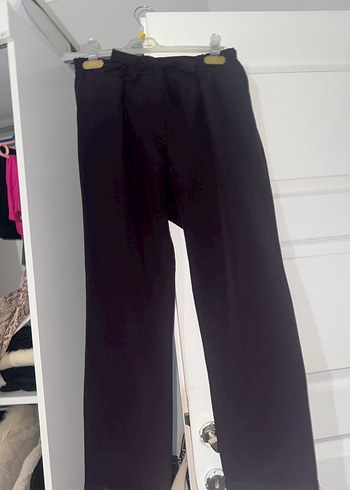 Mor Midi Pilili Kadın Kumaş Pantolon - Görsel 2