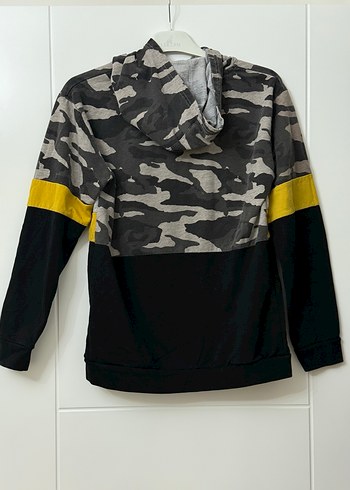 Kapüşonlu Kamuflaj Desenli Erkek Sweatshirt - Görsel 2