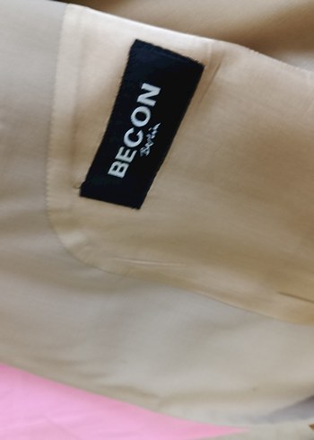 Bej Erkek Ceket Notch Yaka Düğmeli - Görsel 3